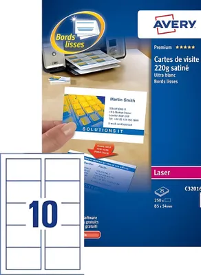 Image de AVERY Cartes de visite Quick&Clean, 270 g/m2, satin blanc
