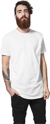 Produktbild von Urban Classics Shaped Long Tee Herren T-Shirt Grau Schwarz Weiß, Größe: Xl; Farbe: White