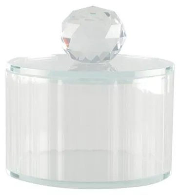 Produktbild von Kristallglasdose mit Diamantdeckel, 10 x 10 x 10 cm