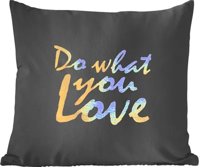 Produktbild von MuchoWow® Zierkissen Sofakissen Wohnzimmer Dekokissen 40x40 cm Zitat - Liebe - Schwarz - Gold - Foto Kissen - Schlafzimmer Dekoration