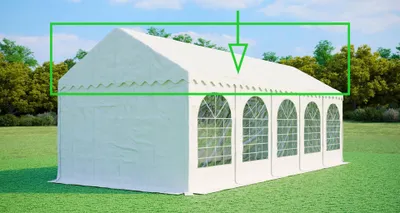 Obrázek produktu pro Náhradní střešní plachta pro párty stan 4x10 m MAX+ – PVC 550 g/m², boční výška 2,6 m, bez konstrukce - Bílá