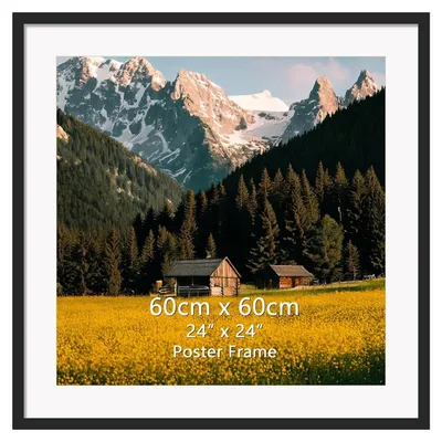 Obrázok produktu pre Čierny hliníkový rám na obrázky, 60 x 60 cm – Vhodný pre rôzne formáty fotografií