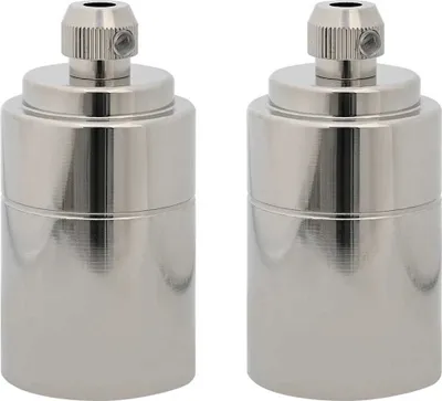 Zdjęcie produktu dla vidaXL Gniazda lamp 2 szt. nikiel satynowy E27