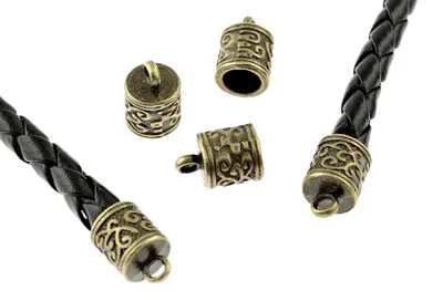 Produktbild von Vintageparts 6 Endkappen antik Bronze für 6 mm Bänder