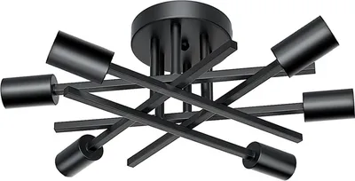 Immagine prodotto di Lampada da soffitto Vintage Plafoniera Retro Stile Rustico Lampadario Nero 6 Fiamma Per Casa Hotel Bar Soggiorno Sala da Pranzo Camera Da Letto Cucina