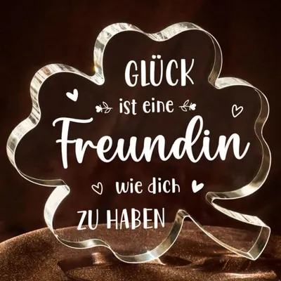Produktbild von Glücksklee Dekoration Acryl Geschenk Freundin Geburtstag Abschied Freundschaft Weihnachten