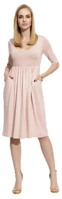 Produktbild von Damen Mittellanges Kleid Dress mit Raffungen; Puderrosa XL (42)