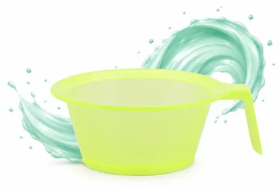 Produktbild von Friseurschale mit Griff zum Färben zum Mischen von grüner Farbe