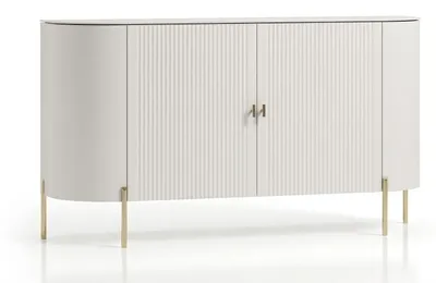 Produktbild von Kommode in Kaschmir Matt - 160 cm Breite - Moderne Anrichte geriffelt aus MDF