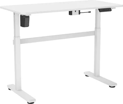 Image de Bureau complet motorisé assis-debout, 118x58cm, Blanc