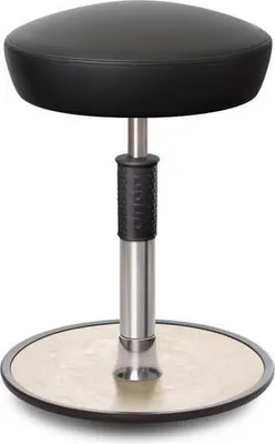Produktbild von Sitz- Stehhocker Free Regular Hutsitz skai Kunstleder schwarz chrom /creme.