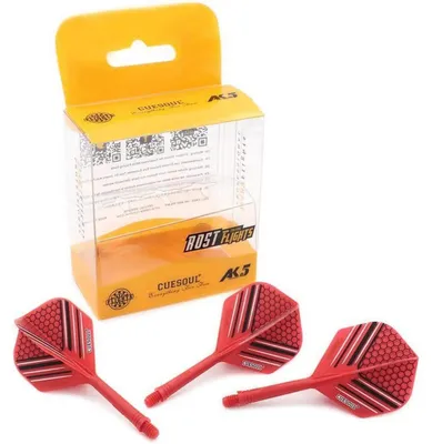 Produktbild von Integrierte Dartschäfte und Flights, rot, Größe M, 3er-Set