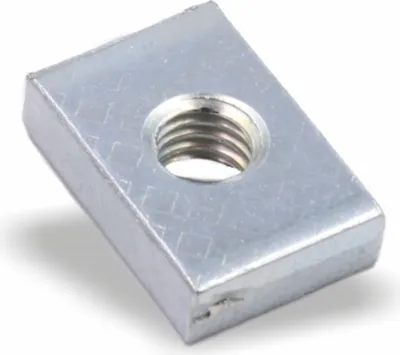 Produktbild von Nutenstein | Gewindeplatte 15x10x4 mm M5 Gewinde mittig | Stahl blau verzinkt