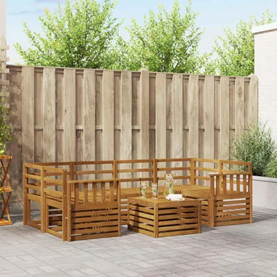 Produktbild von Sofagarnituren - VIDAXL - Terrassen-Sofa - 7 pcs - Natur Massivholz Akazie
