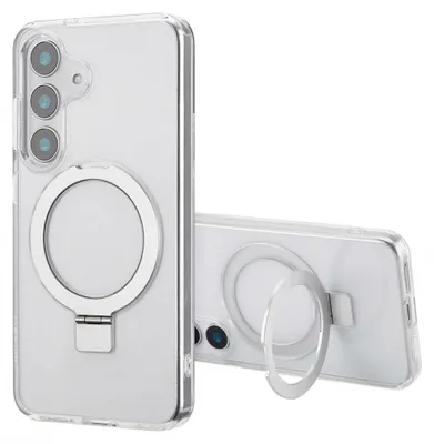 Imagen del producto de Funda con anillo y soporte con MagSafe para Samsung Galaxy S25 - Transparente