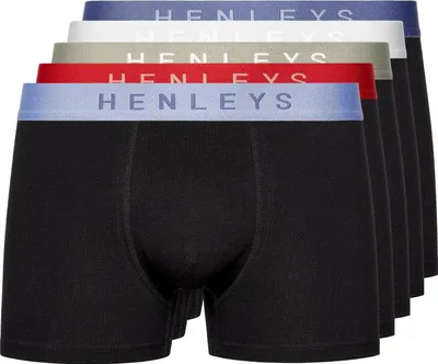 Immagine prodotto di Henleys - Boxer "Blackiris" da uomo (confezione da 5) BG1322 (XXL) (Nero)