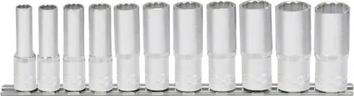 Produktbild von KS Tools 911.0606, Steckschlüssel-Satz, 3/8", 11 Kopf/Köpfe, Chrom-Vanadium-Stahl, DIN 3120, ISO 1174, DIN 3124, ISO 2725, 750 g