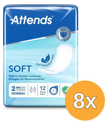 Productafbeelding van 8x Attends Inlegger Soft Normal 2 (12 stuks)