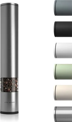 Obrázek produktu pro LARS NYSØM Mlýnek na sůl a pepř ruční velký (28,8 cm) s nastavitelným keramickým mlýnkem od hrubého po jemný I Designový mlýnek na koření (1 kus) Stainless Steel
