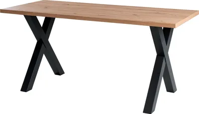 Produktbild von Schreibtisch - Asteiche Nachbildung - Schwarzstahl Nachbildung - 160 x 70 cm