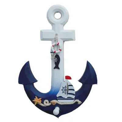 Produktbild von Holzanker Holzseil Segelschiff Wanddekoration Nautische Dekoration Tür hängende Ornamente