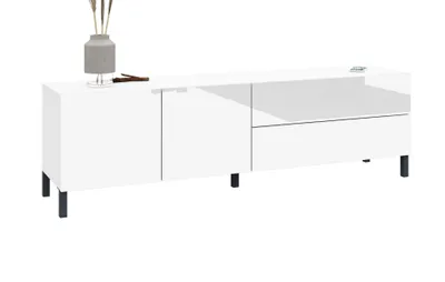 Produktbild von Sophia Lowboard 152 cm mit Metallfüßen weiß-glänzend