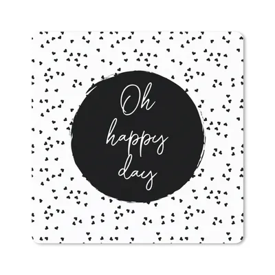 Produktbild von MuchoWow® Mauspad Mousepad Zitate - Text - Oh happy day - Glück 20x20 cm - Mousepads - Maus Mat - Pad - Mausunterlage - Desk Mat - Bureauartikeln
