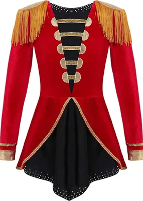 A circus-style costume laid flat.