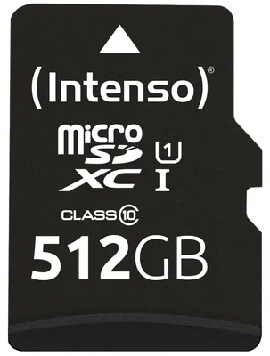Immagine prodotto di Intenso microSD 512GB UHS-I Perf CL10| Performance Class 10