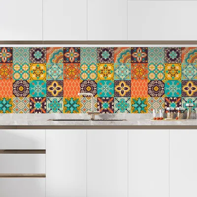 Produktbild von Klebefolie für Küchenrückwand – Lumaléa – Zementfliesen-Optik – Klebefolie + GLANZ-Schutz – 60 x 60 cm