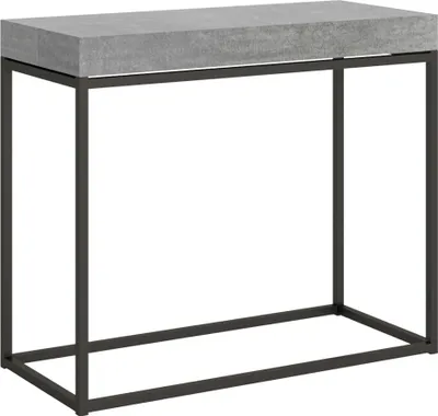 Produktbild von ITAMOBY - Ausziehbarer Konsolentisch 90x40/196 cm Nordica Small Zement mit Eisenrahmen aus Anthrazit