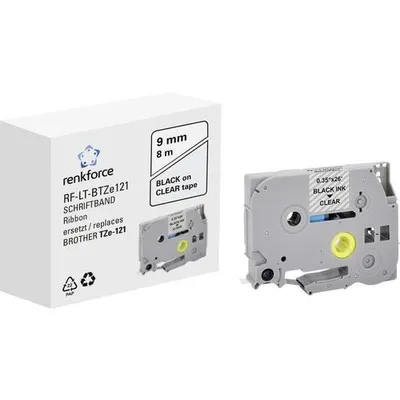 Obrázok produktu pre Renkforce RF-6027832, Čierna na priehľadnej, Permanentný akryl, Nekonečný štítok, TZe, Šedá, Brother