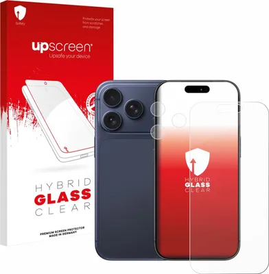 Produktbild von upscreen Schutzglas für Apple iPhone 17 Pro (Display+Kamera) Schutzfolie Panzer Folie Glas Display Schutz klar
