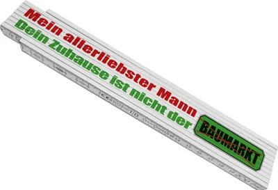 Produktbild von Handwerker Meterstab aus Holz mit Spruch Dein Zuhause ist nicht der Baumarkt