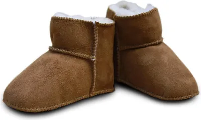 Produktbild von Heitmann Felle Paar Baby-Lammfellschuhe, Farbe Camel mit Klettverschluss, Größe 18/19 929CA18