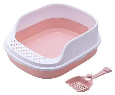 Image de Verk 19419 Toilette pour chat avec pelle 48 x 38 x 19 cm rose