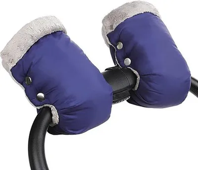 Imagen del producto de Calentadores para manillar de cochecito Unyqoos®: con forro de polar, impermeables y resistentes al viento, tamaño universal para cochecitos, carriolas y remolques para bicicletas, color