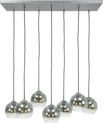 Productafbeelding van AnLi Stijl Hanglamp met bolvormige kap, 4+3 lampen