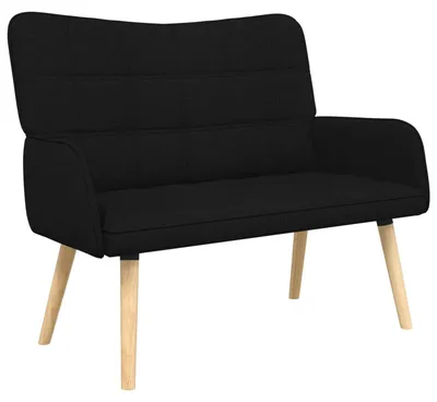 Obrázek produktu pro vidaXL Dvoumístná pohovka, černá, 115 x 61 x 87 cm, látka