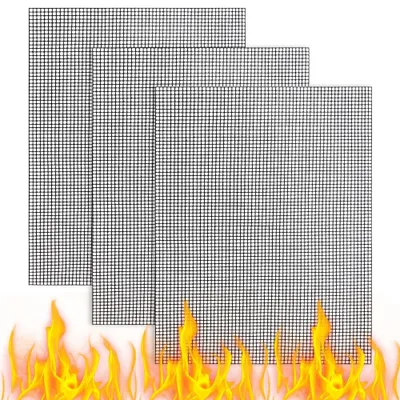 Produktbild von Grillunterlagen für den Grill, 3 Stück, aus PTFE, hitzebeständig bis 240 °C