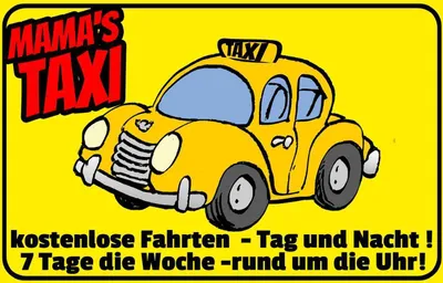 Produktbild von vianmo Holzschild 20x30 cm Mamas Taxi e Fahrten Familie Freunde
