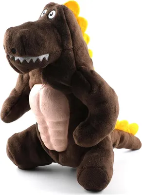 Productafbeelding van Hondenspeelgoed: Pluchen dinosaurus, 20 cm. Interactief, piepend kauwspeelgoed