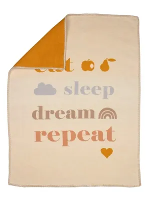 Produktbild von David Fussenegger Babydecke Lena 'eat sleep...' 75 x 100 cm Rohweiß