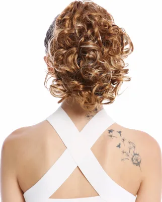 Produktbild von WIG ME UP Zopf Pferdeschwanz Voluminös Gelockt Kurz Blond Platin Gesträhnt MKB-22-V-27H613