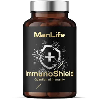 Produktbild von Immun Komplex Für Starke Abwehrkräfte Immunsystem Unterstützung Immunkapseln - Vitamin C Acerola Schwarzer Holunder - ImmunoShield ManLife 120 Kapseln