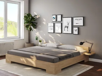 Produktbild von Doppelbett Massivholz Buche Ehebett 160x200 - (3049)