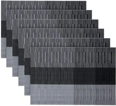 Productafbeelding van Ibenzoa® 6-delige set tafelonderleggers, 30 x 45 cm – hittebestendig tot 80°C, antislip en vlekbestendige tafelonderleggers gemaakt van milieuvriendelijk materiaal