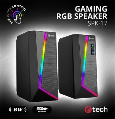 Obrázek produktu pro C-TECH spk-17, 2-way, 2.0 kanály/kanálů, Kabel, 6 W, 160 - 20000 Hz, Černá
