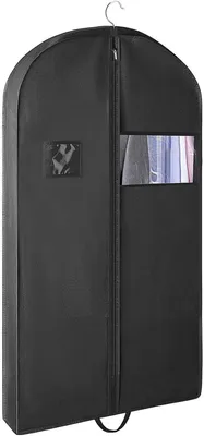 Produktbild von Kleidersack, Anzugtasche für Garderobe und Reiseaufbewahrung, hängende Kleidersäcke mit Seitenfalten, Anzugtaschen mit transparentem Fenster für Mäntel, Jacken und Hemden (152x60cm)