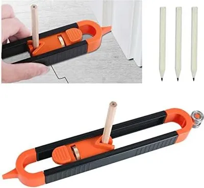 Produktbild von flintronic Konturenlehre, Konturenlehre mit Schloss, Verriegelungsmechanismus, Irregular Contours, Werkzeug zum Kopieren von unregelmäßigen Konturen zum professionellen Messen von Holz(3 Bleistift)